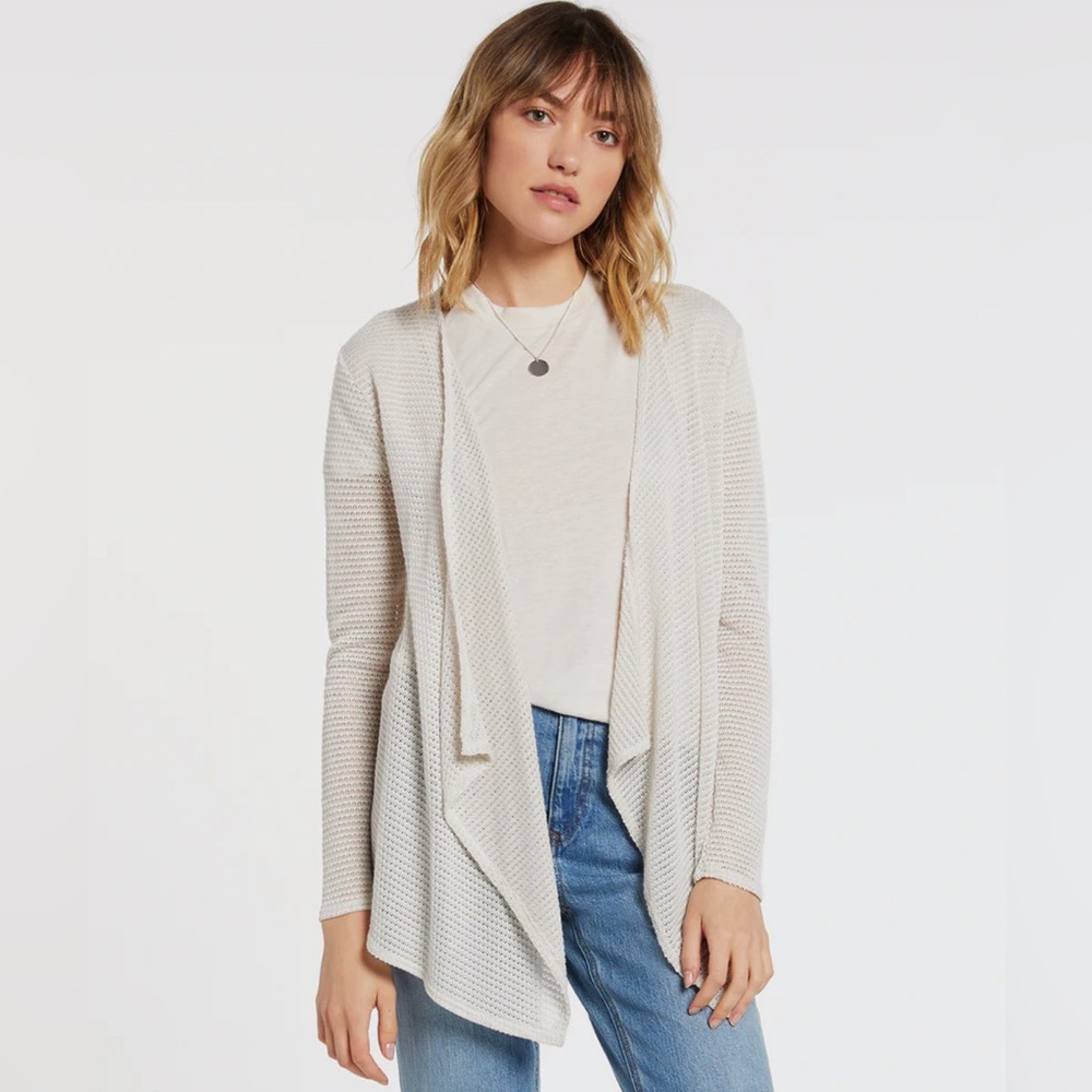 New Volcom GO GO WRAP Oatmeal Cardigan XS
